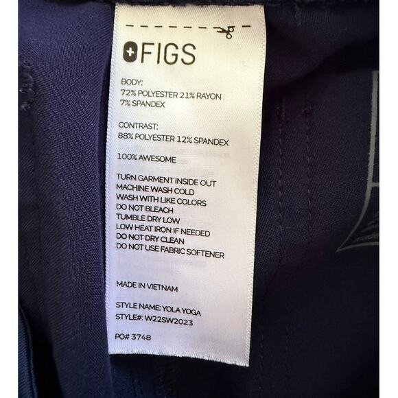 Figs Technical Collection Yola Yoga Navy Scrub Pants, Size S - Picture 2 of 3